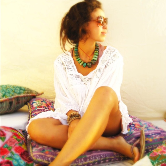 Meet Your Posher Dresses & Skirts - Aida Coronado Mexican Blouse Mini Dress